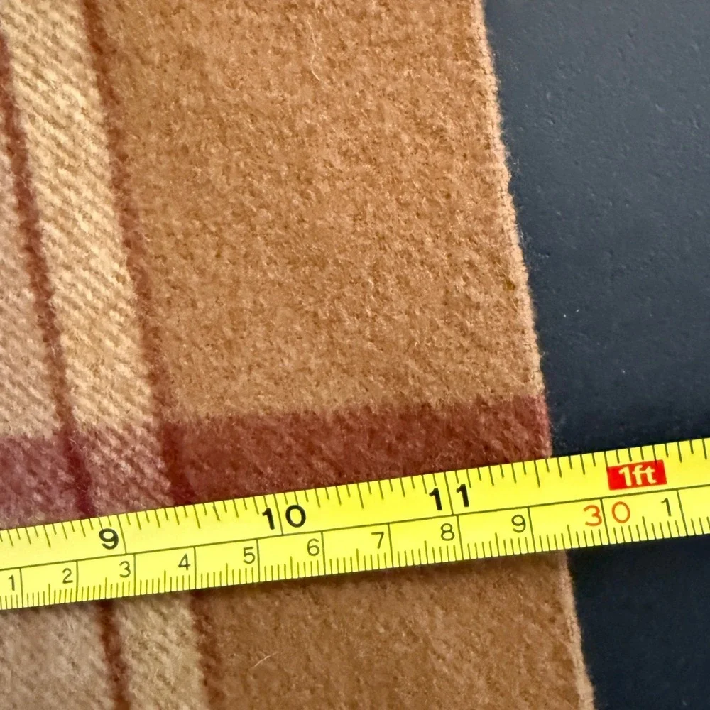 Vintage 60s 70s Wool Scarf Natural Dress Stewart Plaid Frank Menswear Pittsburgh